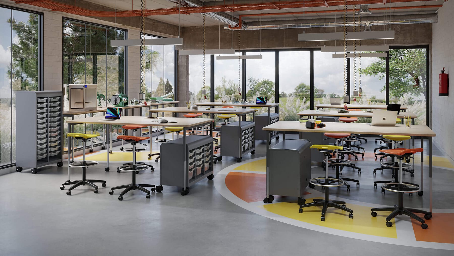 2023_Makerspace environment with new stools_1