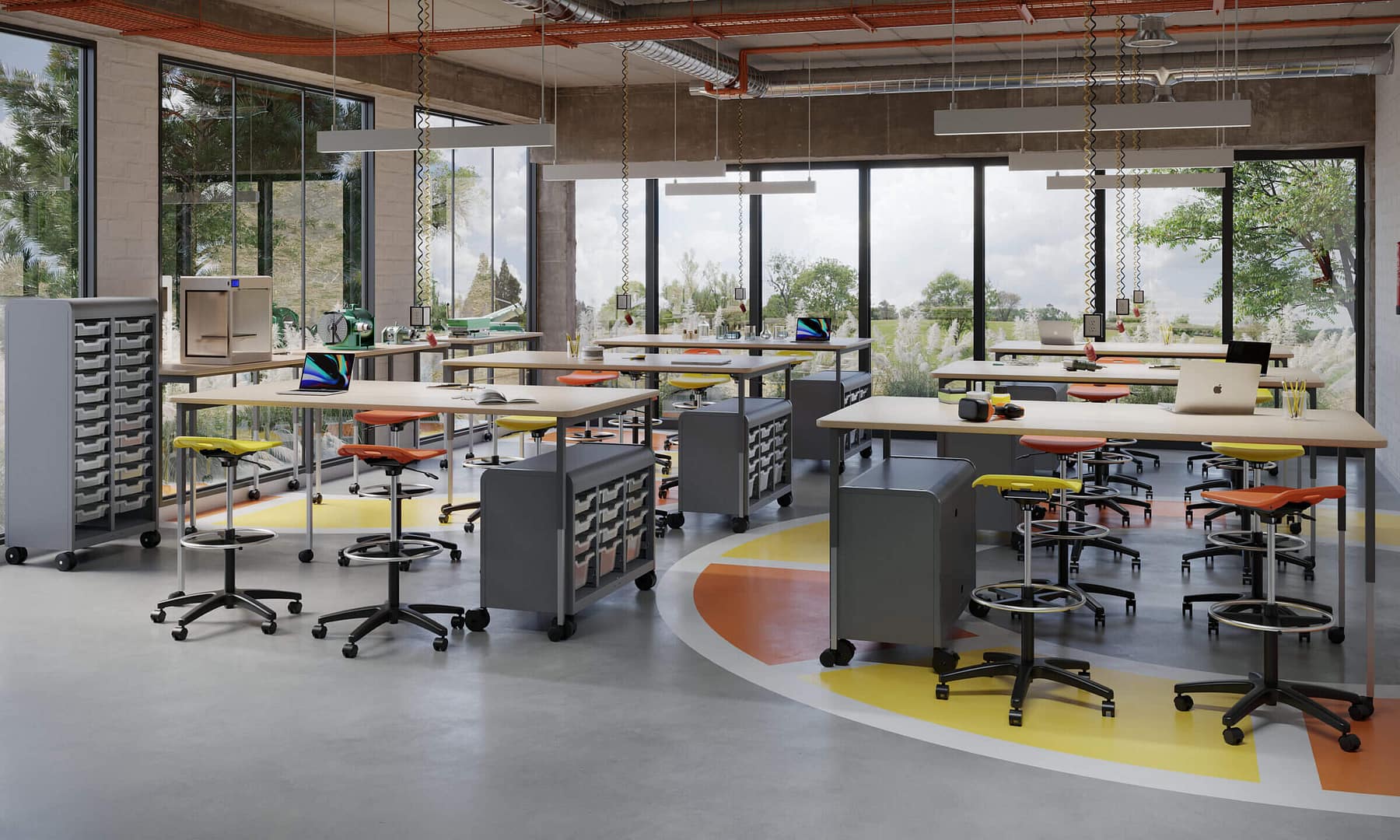 2023_Makerspace environment with new stools_1