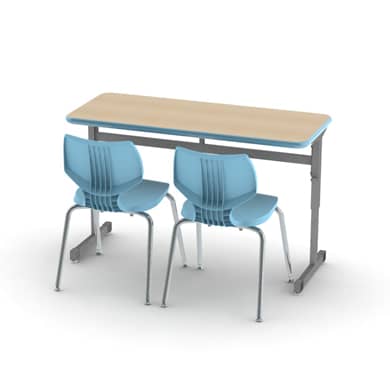 Silhouette Two-Student Desk - 20" Deep