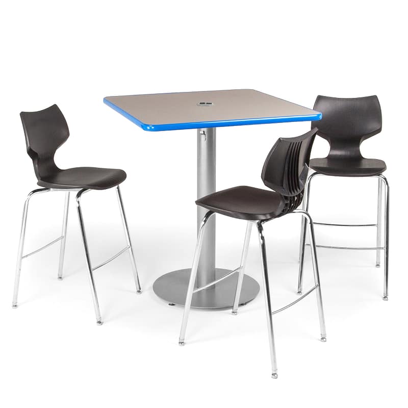 Cafe 36" Square Top with Circular Base, Flavors Stools
