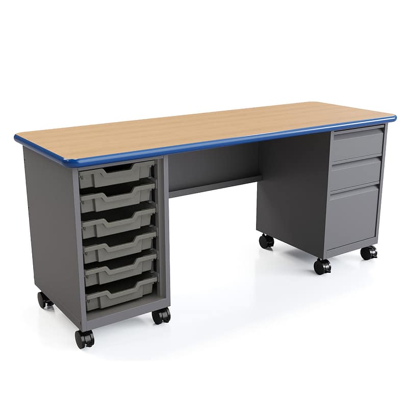Cascade Teacher Desk – Double Pedestal