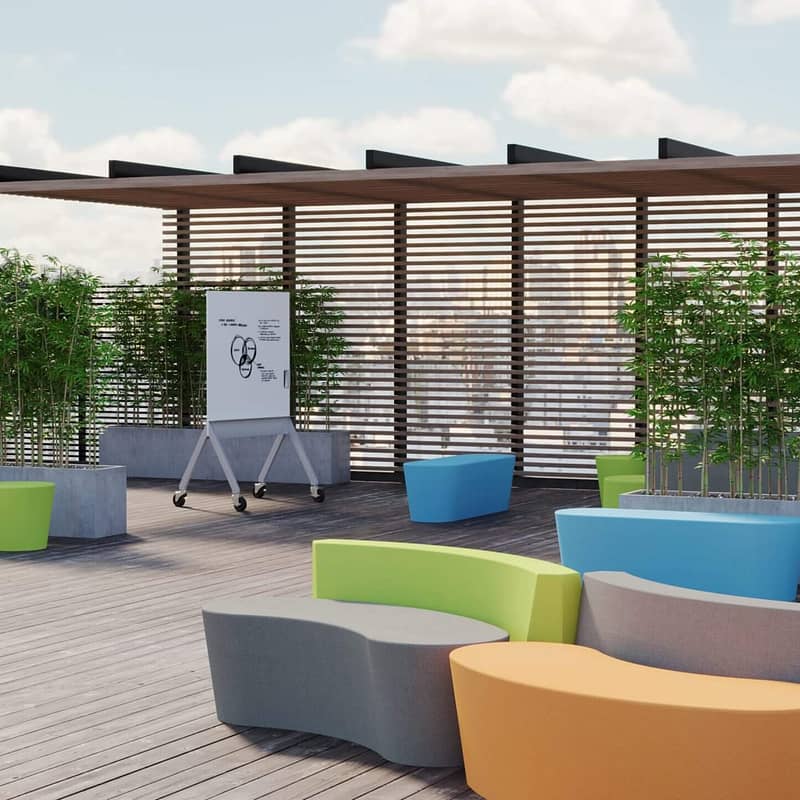 Flowform Outdoor Straight Bench Divider