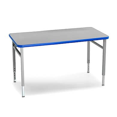 20D x 27W x 22-32H Planner Student Desk with Hard Plastic Top - Grey/Navy